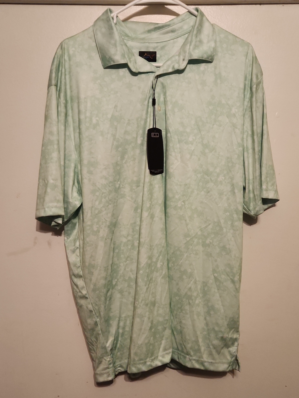 Light Mint Green Men's Polo Shirt - Performance Stretch